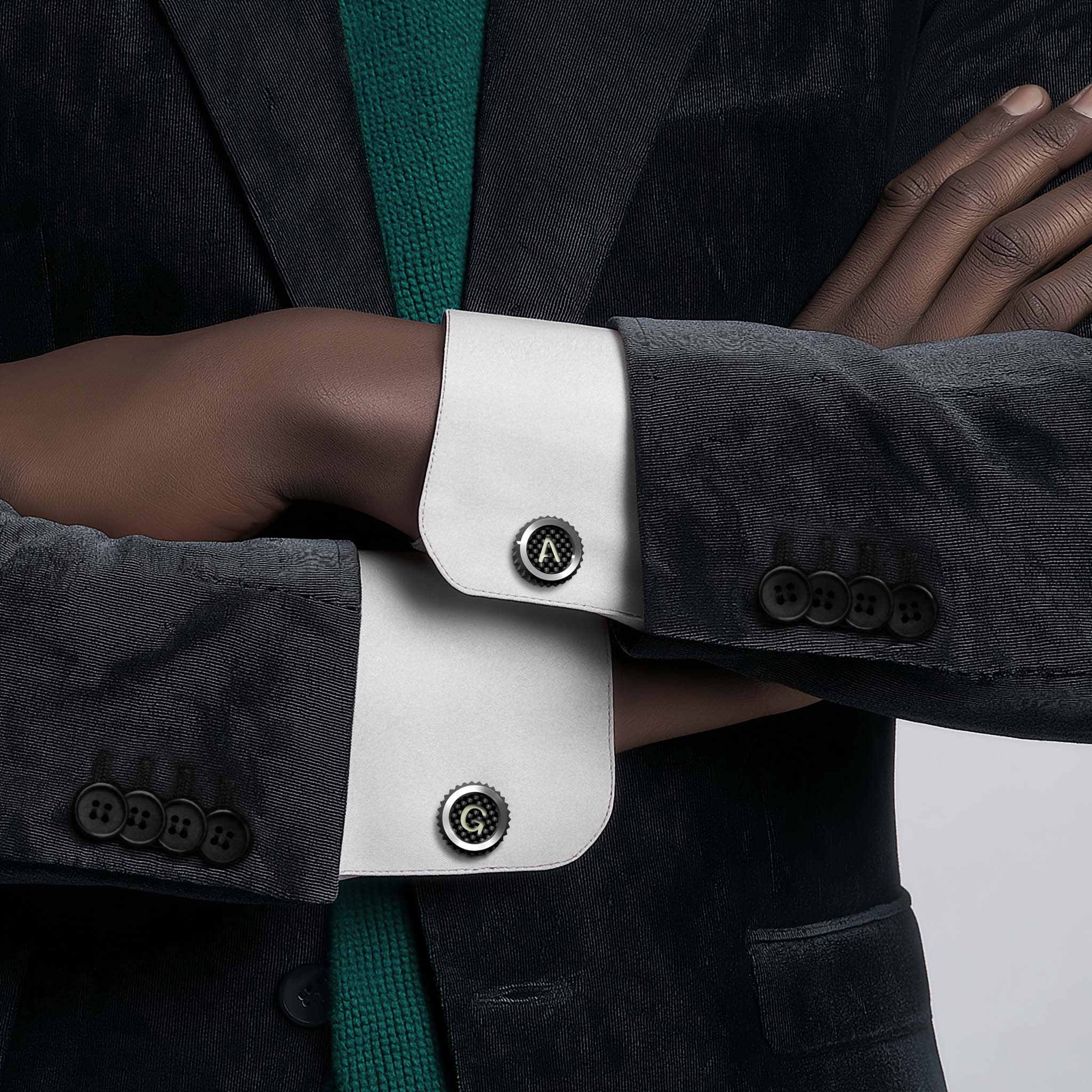 FLORENCE steel / CF cufflinks
